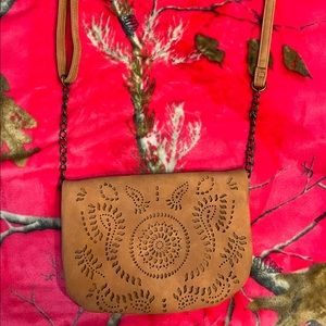 Small tan crossbody purse